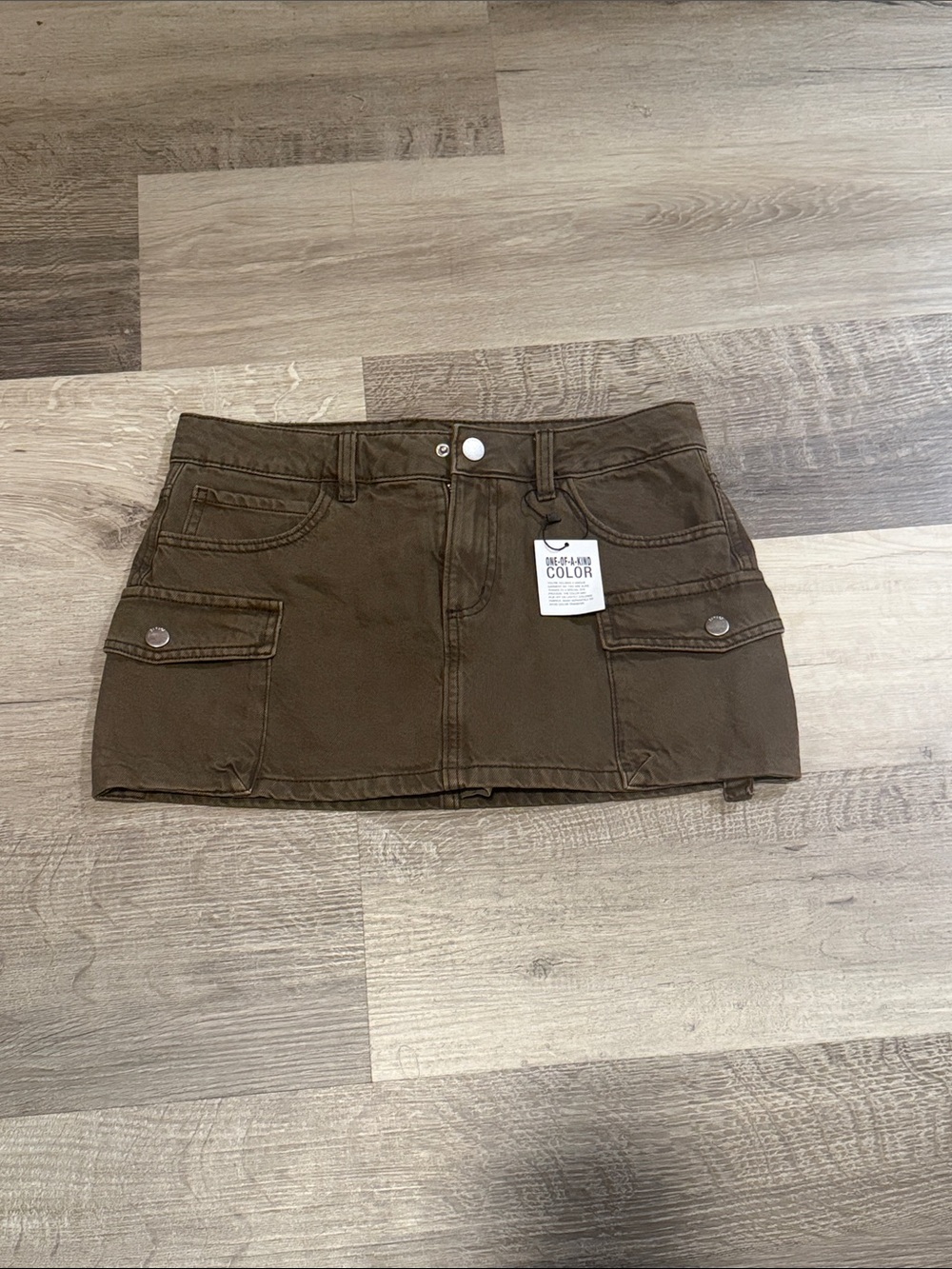 Women’s Cargo Mini Skirt in Olive Brown
